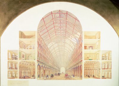 Section Perspective of the Proposed Great Victorian Way, c.1854 by Joseph Paxton